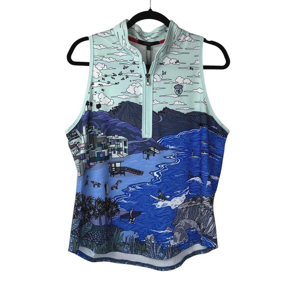 NEW Greyson Coastal Dream Sleeveless Vesta Mock Neck Top Size XL Logo Golf